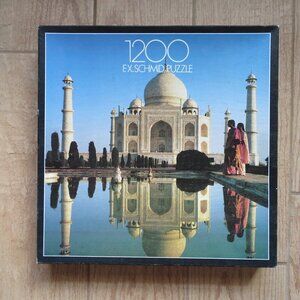 Vintage F.X. Schmid 1200 Piece Exquisit Jigsaw Puzzle Taj Mahal with Finish